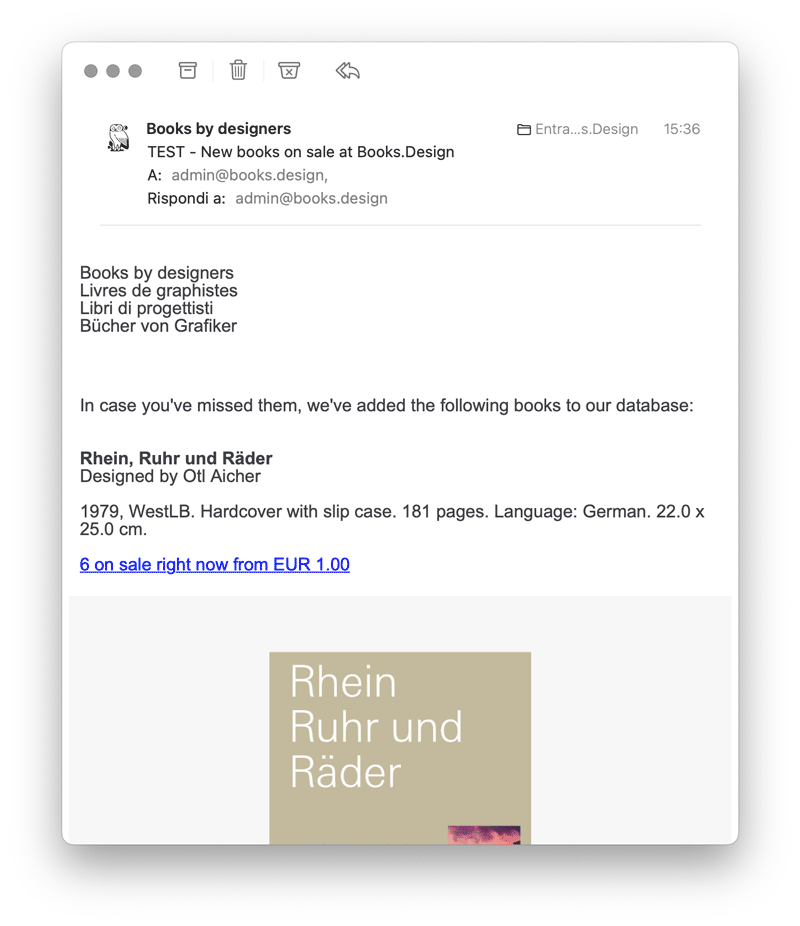 Books.Design updates newsletter